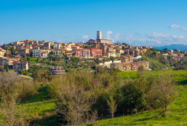 A city in metropolitan area of Rome, on the Sabina countryside hills. Here a view of nice historical center.