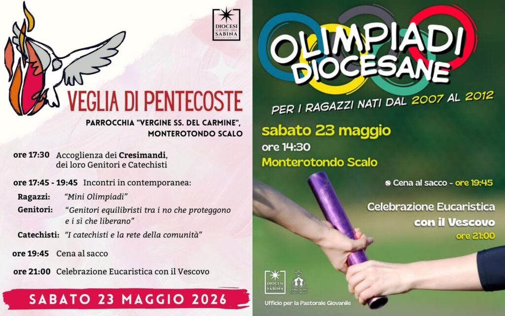 Veglia di Pentecoste e Olimpiadi Diocesane: la Diocesi Sabina si prepara alla festa dei giovani