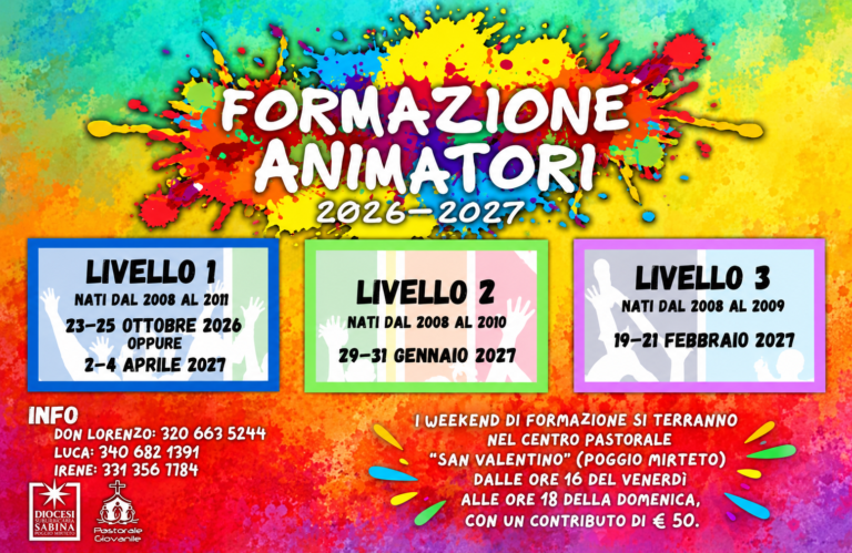 Locandina colorata formazione animatori 2026-2027